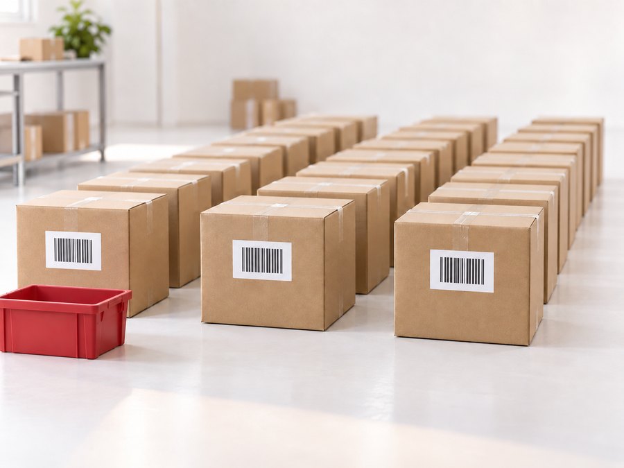 発送前に積み込まれた荷物